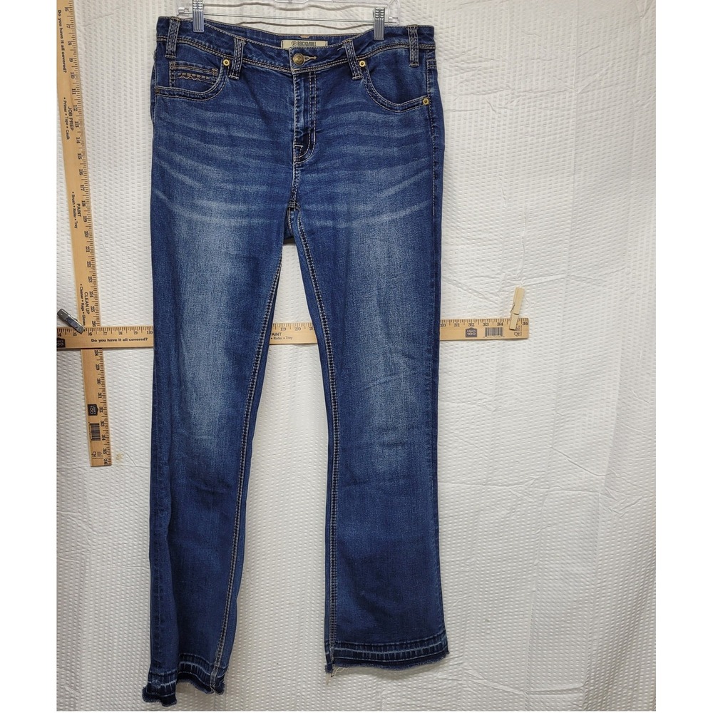 Rock & Roll Denim Riding Mid Rise Jeans Medium Wash Blue W31 L32
